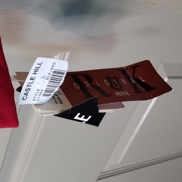 NWT R & K Red and black button down long sleeve blazer jacket size 14 petite - Picture 5 of 6